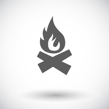Bonfire Single flat icon on white background.のイラスト素材
