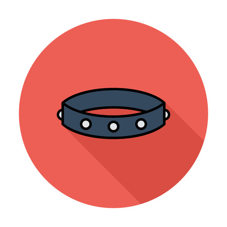 Collar. Single flat color icon on the circle.のイラスト素材