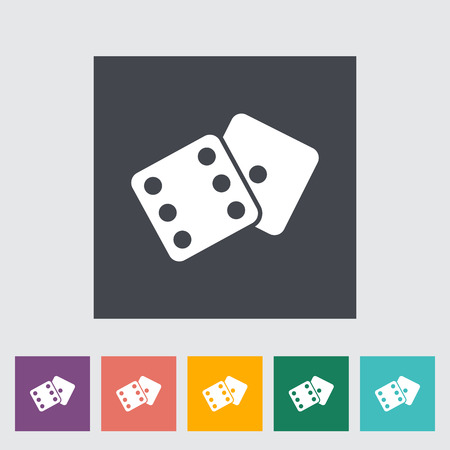 Craps. Single flat icon on the button. のイラスト素材