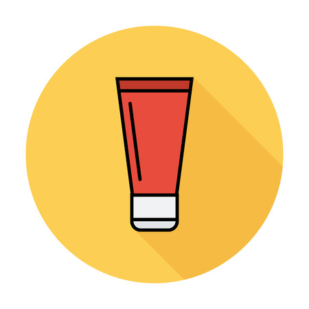 Tube Single flat color icon on the circle. のイラスト素材