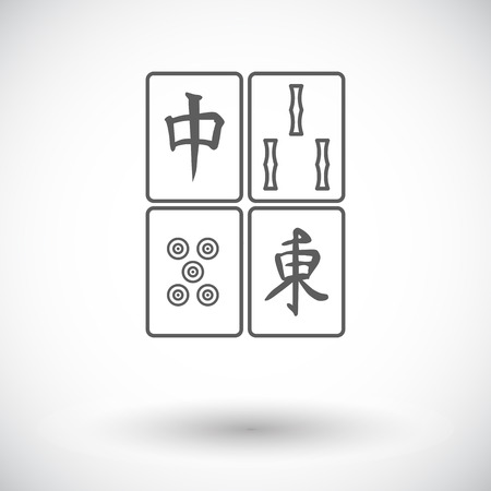 Mahjong. Single flat icon on white background. Vector illustration.のイラスト素材