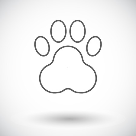 Paw icon. Thin line flat vector related icon for web and mobile applications. のイラスト素材