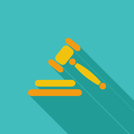 Auction gavel icon. Flat vector related icon with long shadow for web and mobile applications.のイラスト素材