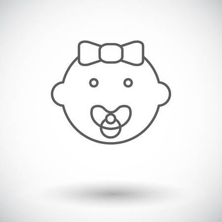 Baby boy icon. Thin line flat vector related icon for web and mobile applications.のイラスト素材
