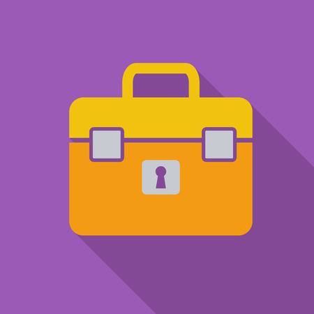 Briefcase icon. Flat vector related icon with long shadow for web and mobile applications.のイラスト素材