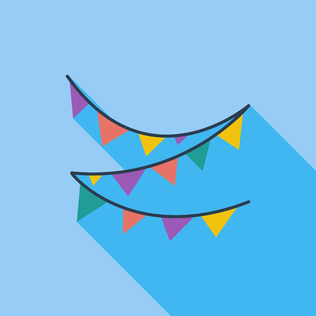 Bunting icon. Flat vector related icon with long shadow for web and mobile applications. のイラスト素材