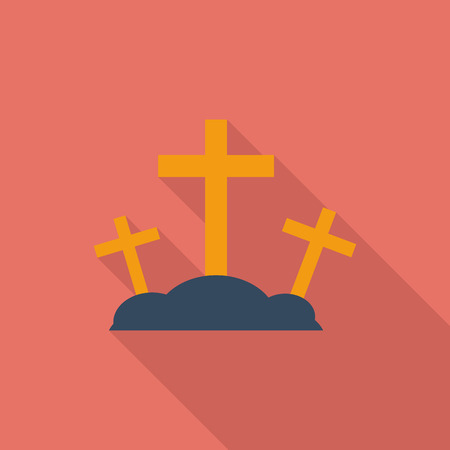 Calvary icon. Flat vector related icon with long shadow for web and mobile applications.のイラスト素材