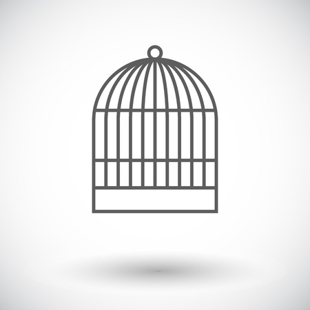 Cage icon. Thin line flat vector related icon for web and mobile applications. のイラスト素材