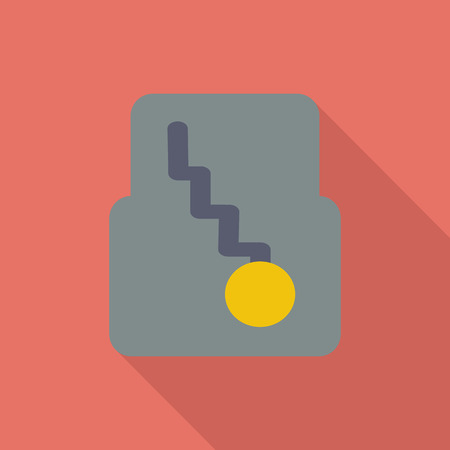 Automatic gear icon. Flat vector related icon with long shadow for web and mobile applications. のイラスト素材