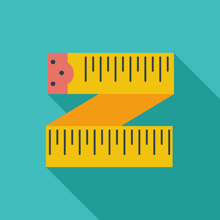 Centimetr icon. Flat vector related icon with long shadow for web and mobile applications.のイラスト素材