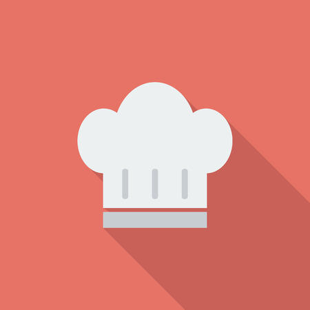 Chef hat icon. Flat vector related icon with long shadow for web and mobile applications.のイラスト素材