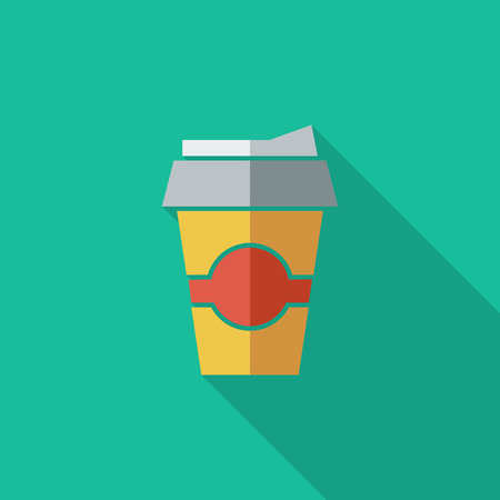 Paper fast food cup icon. Flat vector related icon with long shadow for web and mobile applications. のイラスト素材