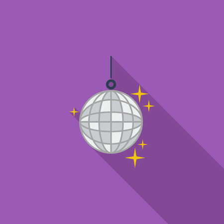 Disco ball icon. Flat vector related icon with long shadow for web and mobile applications. のイラスト素材