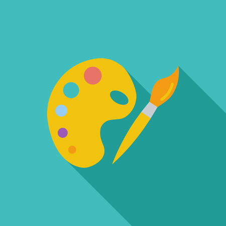 Fine Arts icon. Flat vector related icon with long shadow for web and mobile applications.のイラスト素材