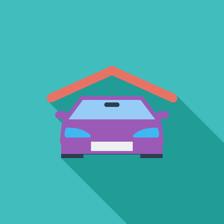 Garage icon. Flat vector related icon with long shadow for web and mobile applications. のイラスト素材