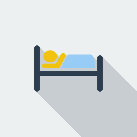 Hotel icon. Flat vector related icon with long shadow for web and mobile applications. のイラスト素材