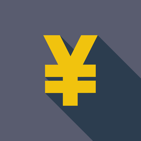 Yen icon. Vector illustration EPS. icon. Flat vector related icon with long shadow for web and mobile applications. のイラスト素材