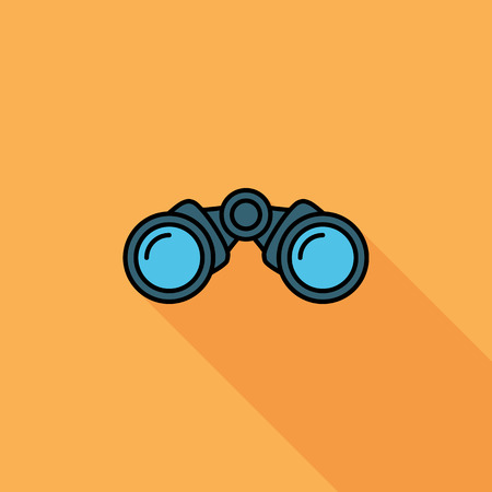 Binoculars icon. Flat vector related icon with long shadow for web and mobile applications. It can be used as  pictogram, icon, infographic element. Vector Illustration.のイラスト素材