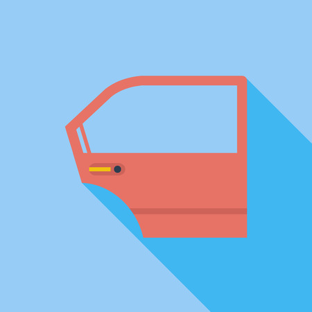 Car door icon. Flat vector related icon with long shadow for web and mobile applications. It can be used as -  pictogram, icon, infographic element. Vector Illustration.のイラスト素材