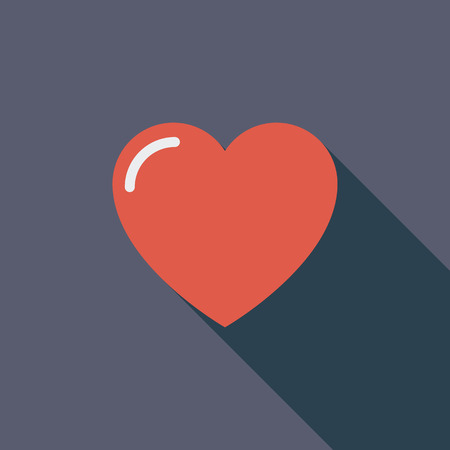 Heart icon. Flat vector related icon with long shadow for web and mobile applications. It can be used as   pictogram, icon, infographic element. Vector Illustration.のイラスト素材