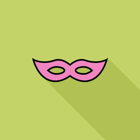 Mask icon. Flat vector related icon with long shadow for web and mobile applications. It can be used as  pictogram, icon, infographic element. Vector Illustration.のイラスト素材