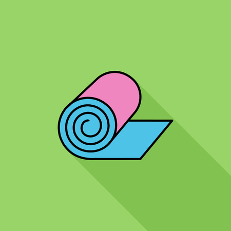 Camping mat icon. Flat vector related icon with long shadow for web and mobile applications. It can be used as   pictogram, icon, infographic element. Vector Illustration.のイラスト素材