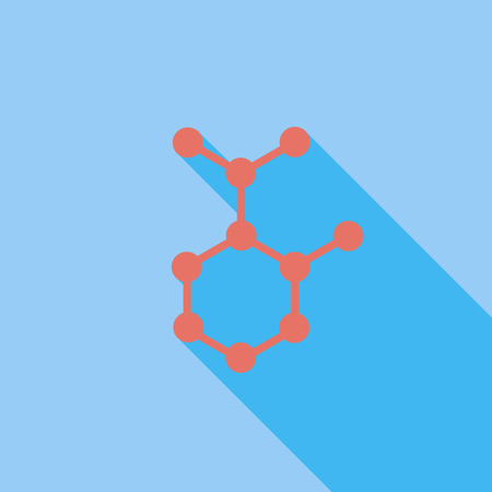 Molecule icon. Flat vector related icon with long shadow for web and mobile applications. It can be used as   pictogram, icon, infographic element. Vector Illustration.のイラスト素材