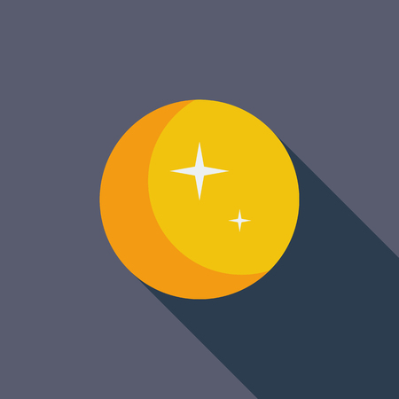 Moon icon. Flat vector related icon with long shadow for web and mobile applications. It can be used as   pictogram, icon, infographic element. Vector Illustration.のイラスト素材