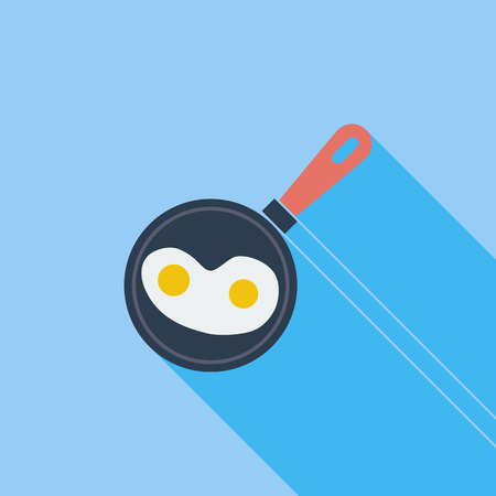 Scrambled eggs icon. Flat vector related icon with long shadow for web and mobile applications. It can be used as  pictogram, icon, infographic element. Vector Illustration.のイラスト素材