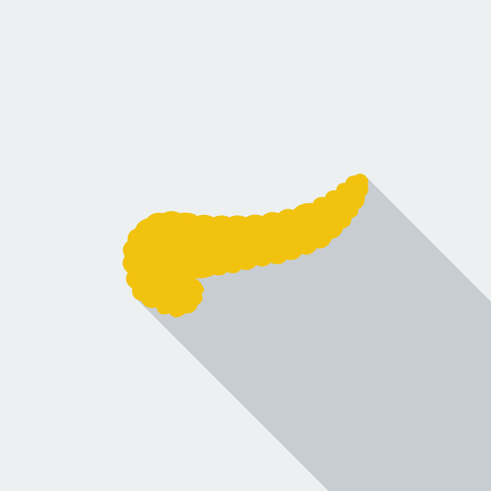 Pancreas icon. Flat vector related icon with long shadow for web and mobile applications. It can be used as   pictogram, icon, infographic element. Vector Illustration.のイラスト素材