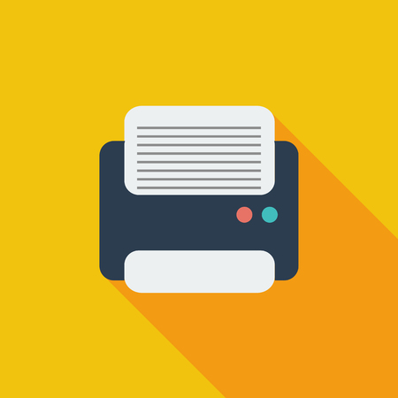 Printer icon. Flat vector related icon with long shadow for web and mobile applications. It can be used as   pictogram, icon, infographic element. Vector Illustration.のイラスト素材