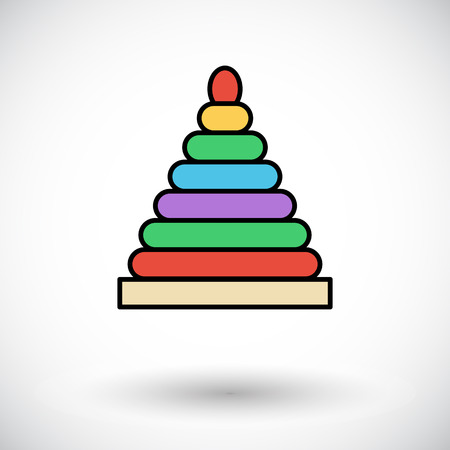 Pyramid toy icon. Flat vector related icon for web and mobile applications. It can be used as  pictogram, icon, infographic element. Vector Illustration.のイラスト素材