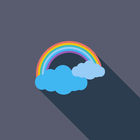 Rainbow icon. Flat vector related icon with long shadow for web and mobile applications. It can be used as   pictogram, icon, infographic element. Vector Illustration.のイラスト素材