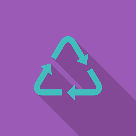 Recycle icon. Flat vector related icon with long shadow for web and mobile applications. It can be used as , pictogram, icon, infographic element. Vector Illustration.のイラスト素材
