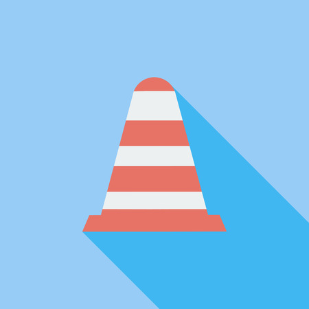Road Cone icon. Flat vector related icon with long shadow for web and mobile applications. It can be used as   pictogram, icon, infographic element. Vector Illustration.のイラスト素材
