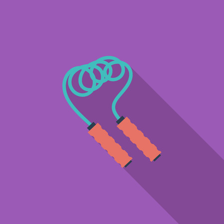 Skipping rope icon. Flat vector related icon with long shadow for web and mobile applications. It can be used as - pictogram, icon, infographic element. Vector Illustration.のイラスト素材