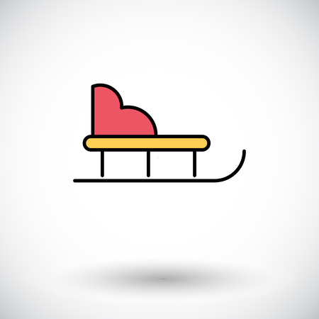 Sleigh icon. Flat vector related icon for web and mobile applications. It can be used as pictogram, icon, infographic element. Vector Illustration.のイラスト素材