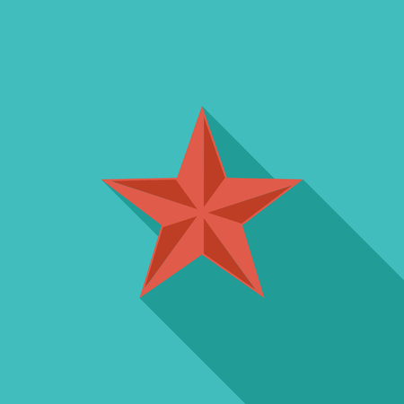 Star icon. Flat vector related icon with long shadow for web and mobile applications. It can be used as - pictogram, icon, infographic element. Vector Illustration.のイラスト素材