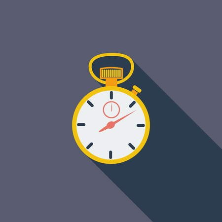 Stopwatch icon. Flat vector related icon with long shadow for web and mobile applications. It can be used as - pictogram, icon, infographic element. Vector Illustration.のイラスト素材
