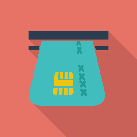 Credit card icon. Flat vector related icon with long shadow for web and mobile applications. のイラスト素材
