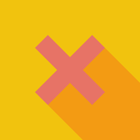 Delete button icon. Flat vector related icon with long shadow for web and mobile applications. のイラスト素材