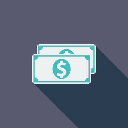 Dollar icon. Flat vector related icon with long shadow for web and mobile applications. のイラスト素材