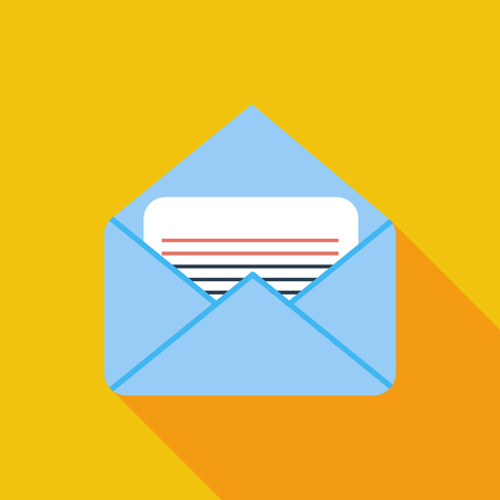 Envelope icon. Flat vector related icon with long shadow for web and mobile applications. のイラスト素材