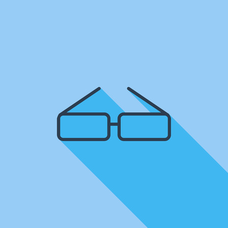 Glasses icon. Flat vector related icon with long shadow for web and mobile applications. のイラスト素材