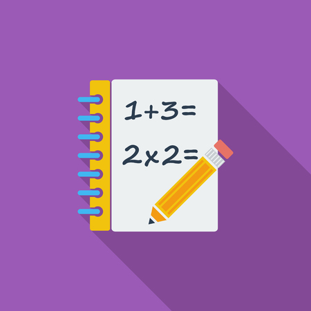 Mathematics icon. Flat vector related icon with long shadow for web and mobile applications.のイラスト素材