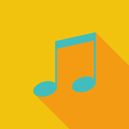 Music note icon. Flat vector related icon with long shadow for web and mobile applications.のイラスト素材