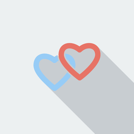 Heart icon. Flat vector related icon with long shadow for web and mobile applications. のイラスト素材