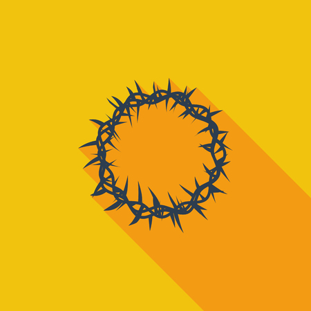 Crown of thorns icon. Flat vector related icon with long shadow for web and mobile applications.のイラスト素材