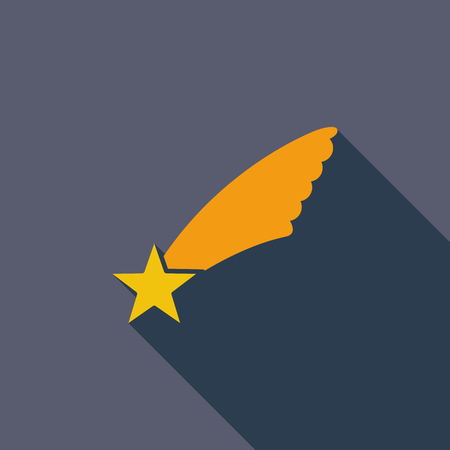 Star icon. Flat vector related icon with long shadow for web and mobile applications.のイラスト素材
