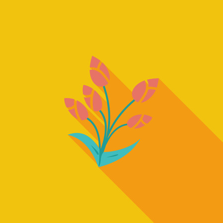Tulip icon. Flat vector related icon with long shadow for web and mobile applications. It can be used as - logo, pictogram, icon, infographic element. Vector Illustration.のイラスト素材